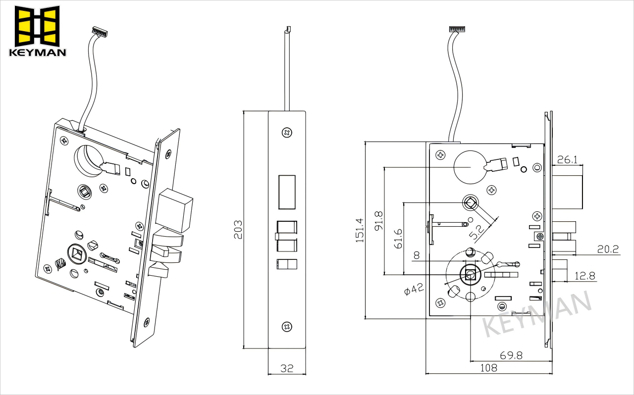 motor mortise lock dimension قفل نقر المحركات الكهربائية